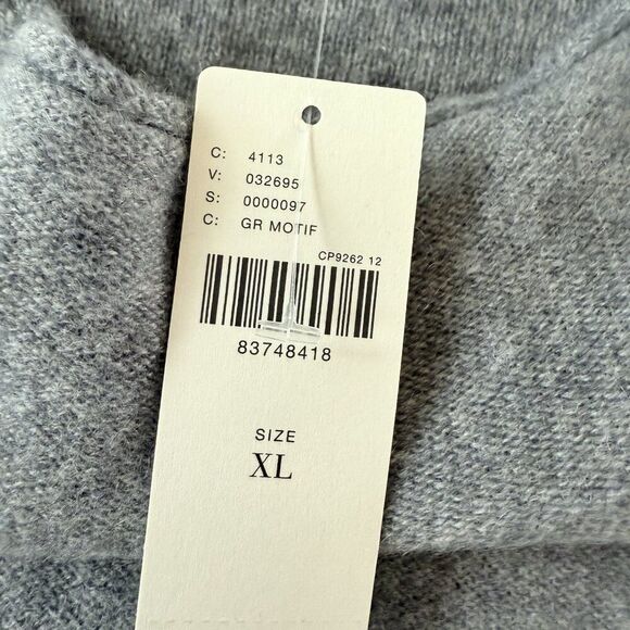 ANTHROPOLOGIE Alani 100% Cashmere Mock-Neck Sweater by Pilcro Womens XL Grey NWT - Picture 10 of 11